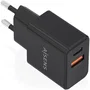 Aisens Cargador GaN 20W con USB-C PD 3.0 y USB-A QC 3.0, Negro